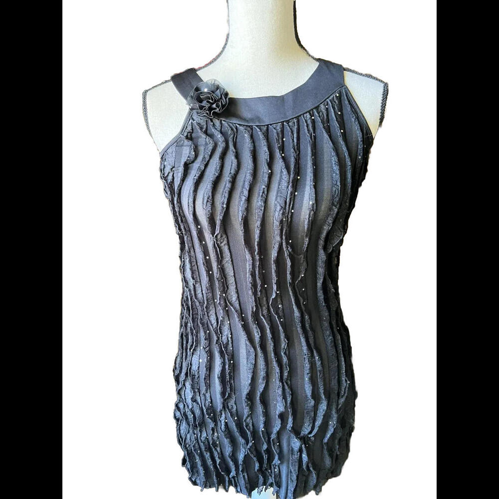 👗🖤New fashion party dress bodycon mini Ruffled rhinestone mini S Juniors